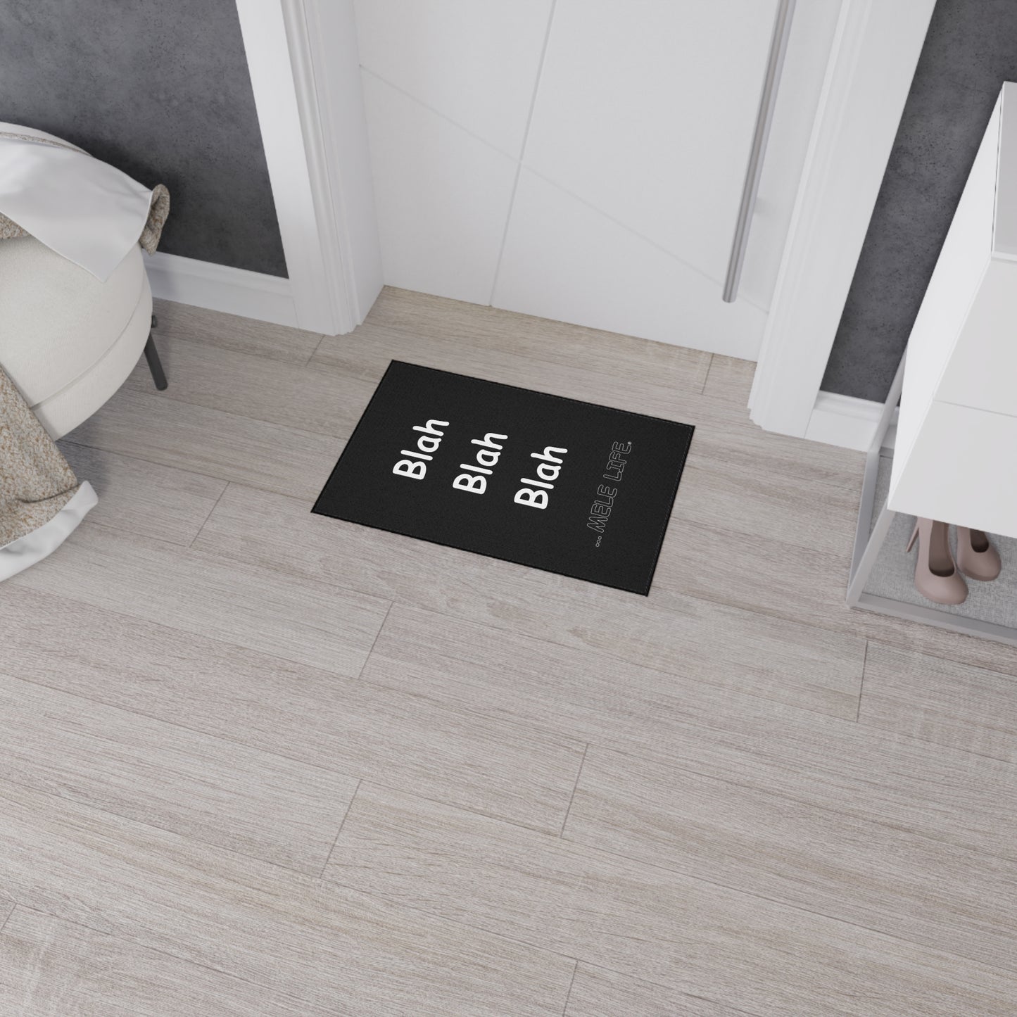 Floor Mat - Blah Blah Blah   (black)