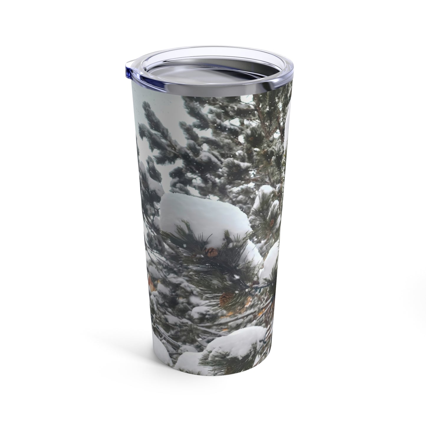 Tumbler 20oz - Pine cones with snow