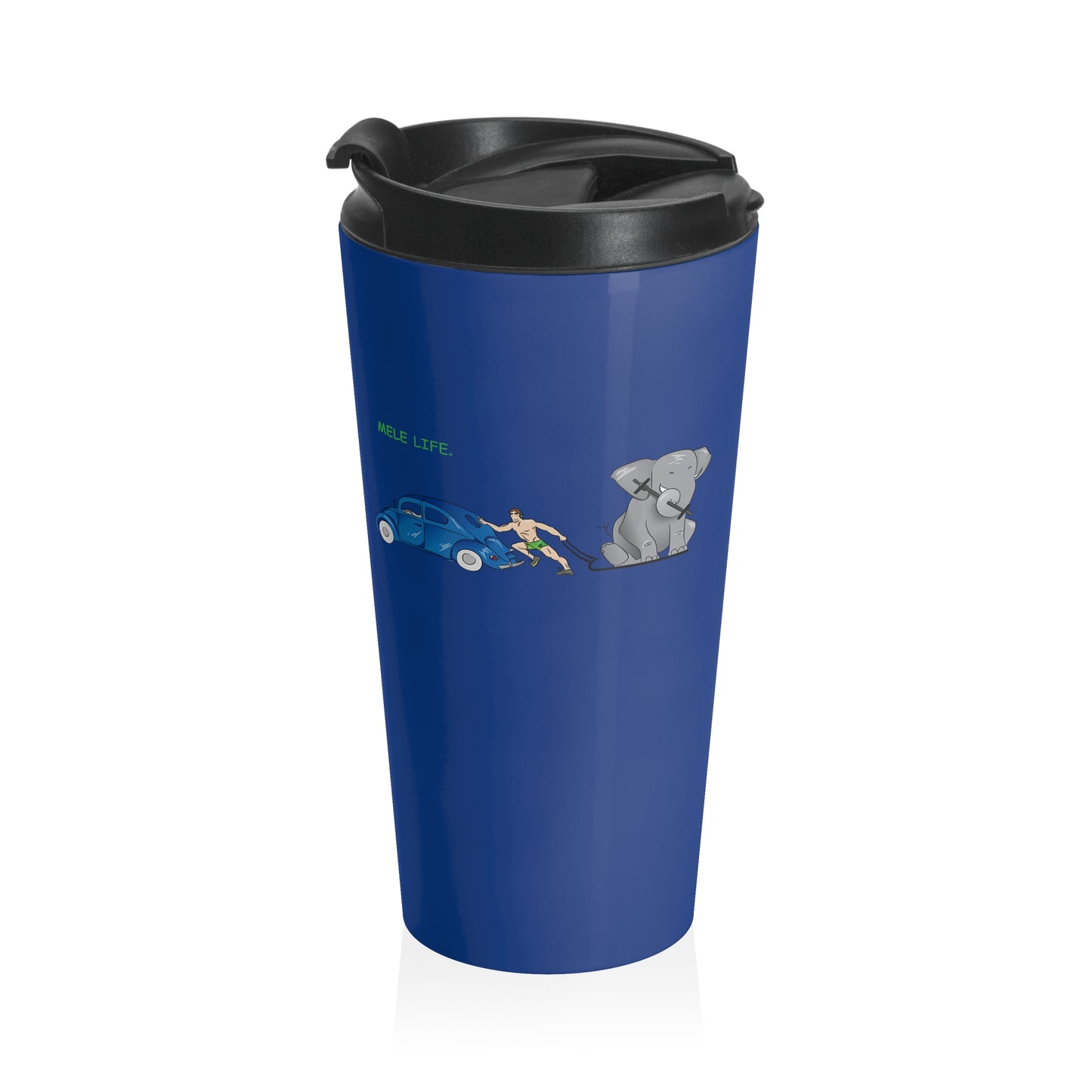 Travel Mug (15oz) - Strong White Man  (blue)