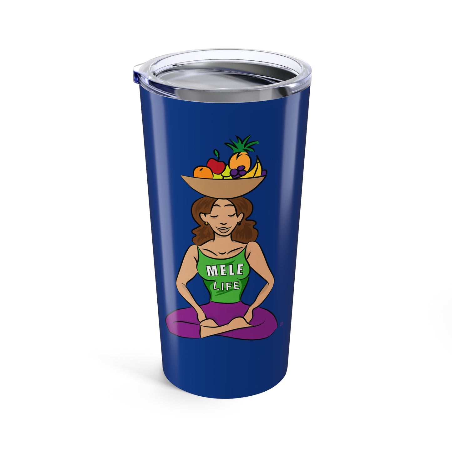 Tumbler (20oz) - Yoga Lady 1  (blue)