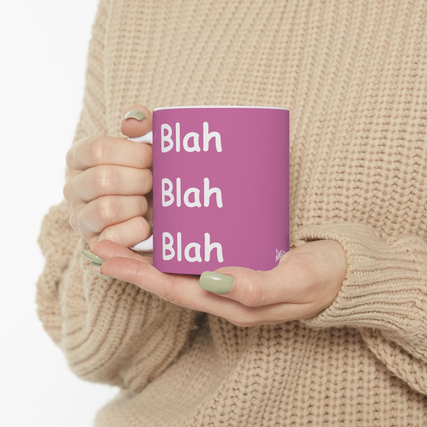 Coffee Mug (11oz/15oz) - Blah Blah Blah  (pink)