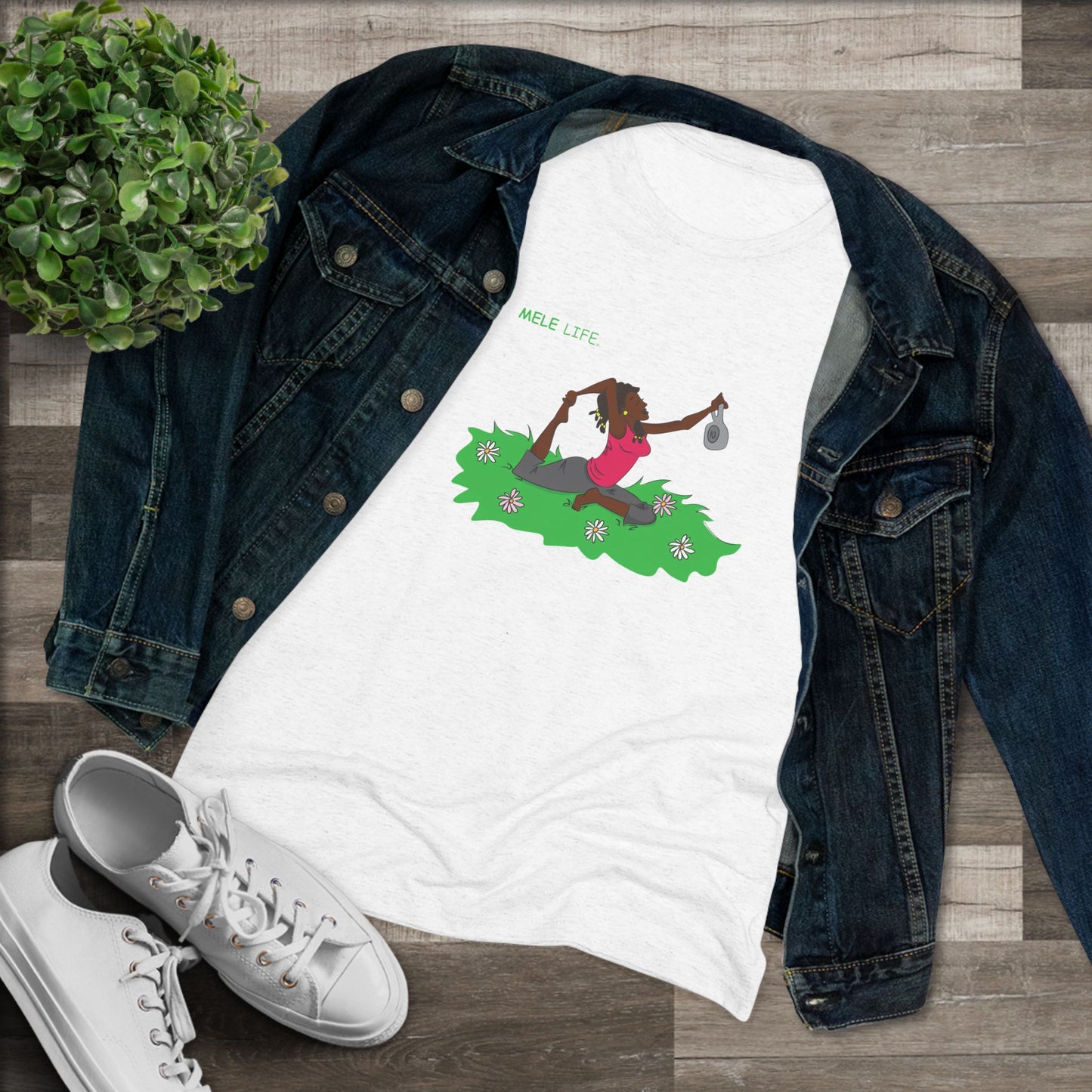 Women's Triblend Tee - Yoga Lady 2