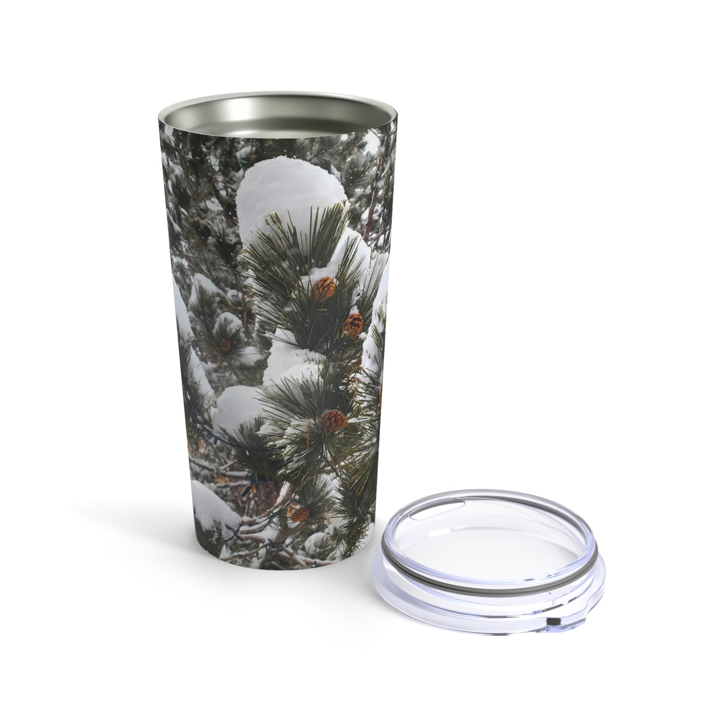 Tumbler 20oz - Pine cones with snow