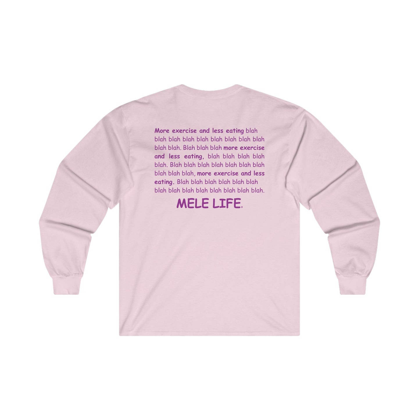 Long Sleeve Tee (unisex) - Yoga Lady 1 (purple lettering)