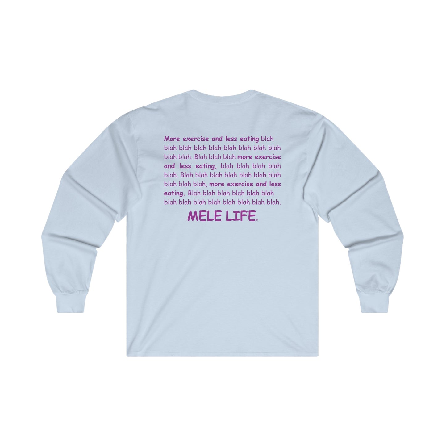 Long Sleeve Tee (unisex) - Yoga Lady 1 (purple lettering)