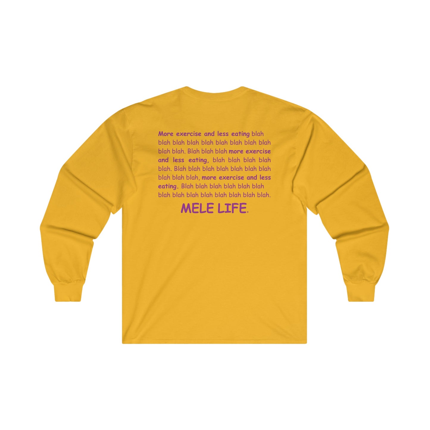 Long Sleeve Tee (unisex) - Yoga Lady 1 (purple lettering)