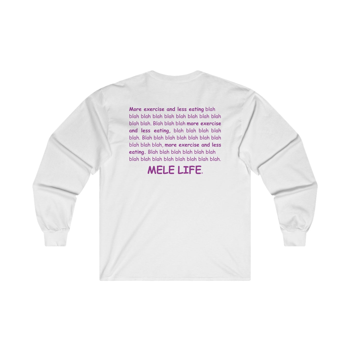 Long Sleeve Tee (unisex) - Yoga Lady 1 (purple lettering)