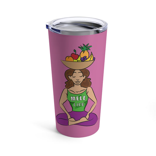 Tumbler 20oz - Yoga Lady1   (pink)