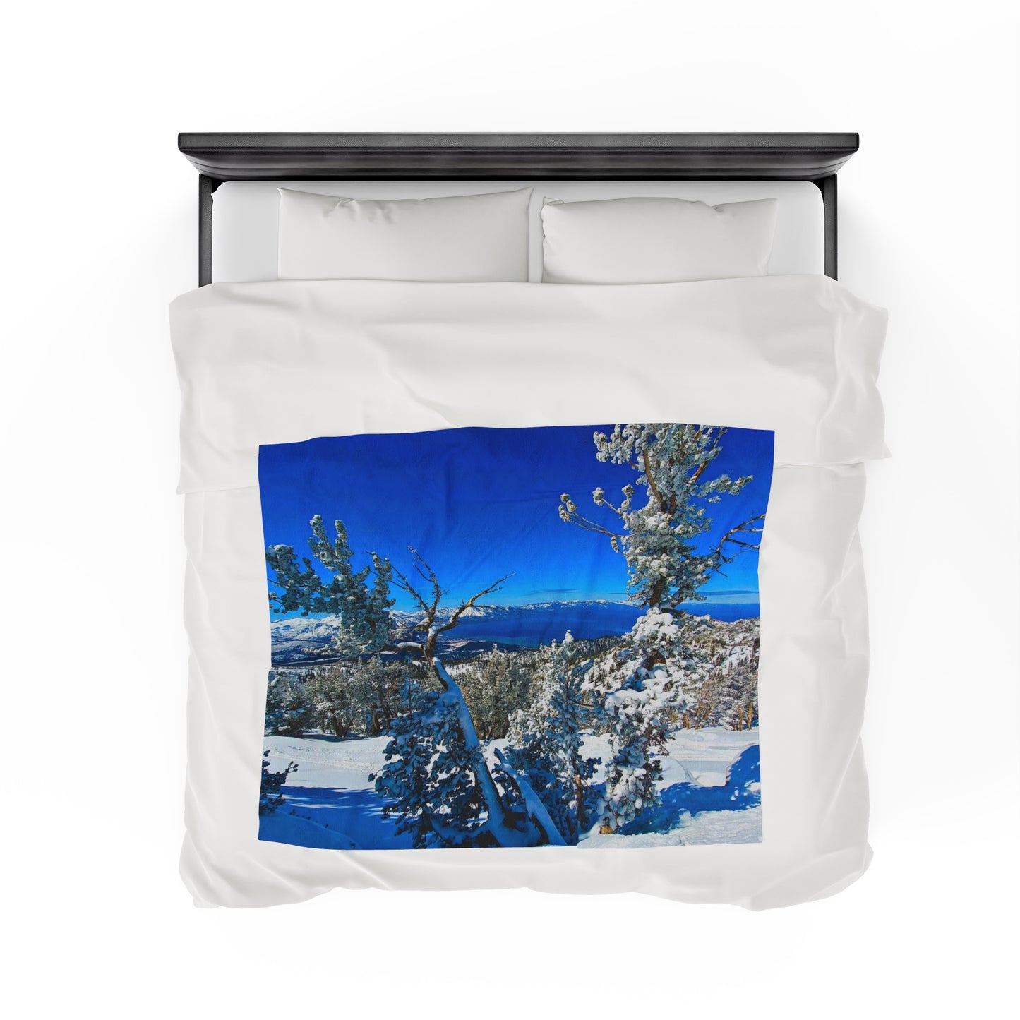 Blanket Velveteen Plush - Lake Tahoe in Winter