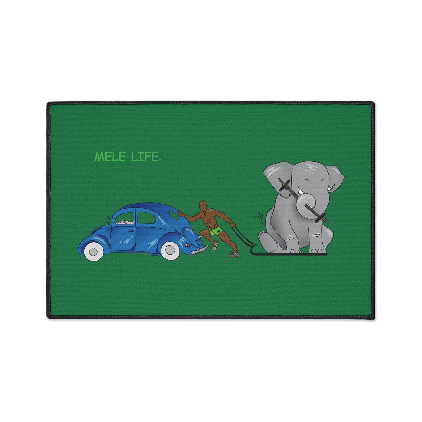 Floor Mat - Strong Black Man  (green)