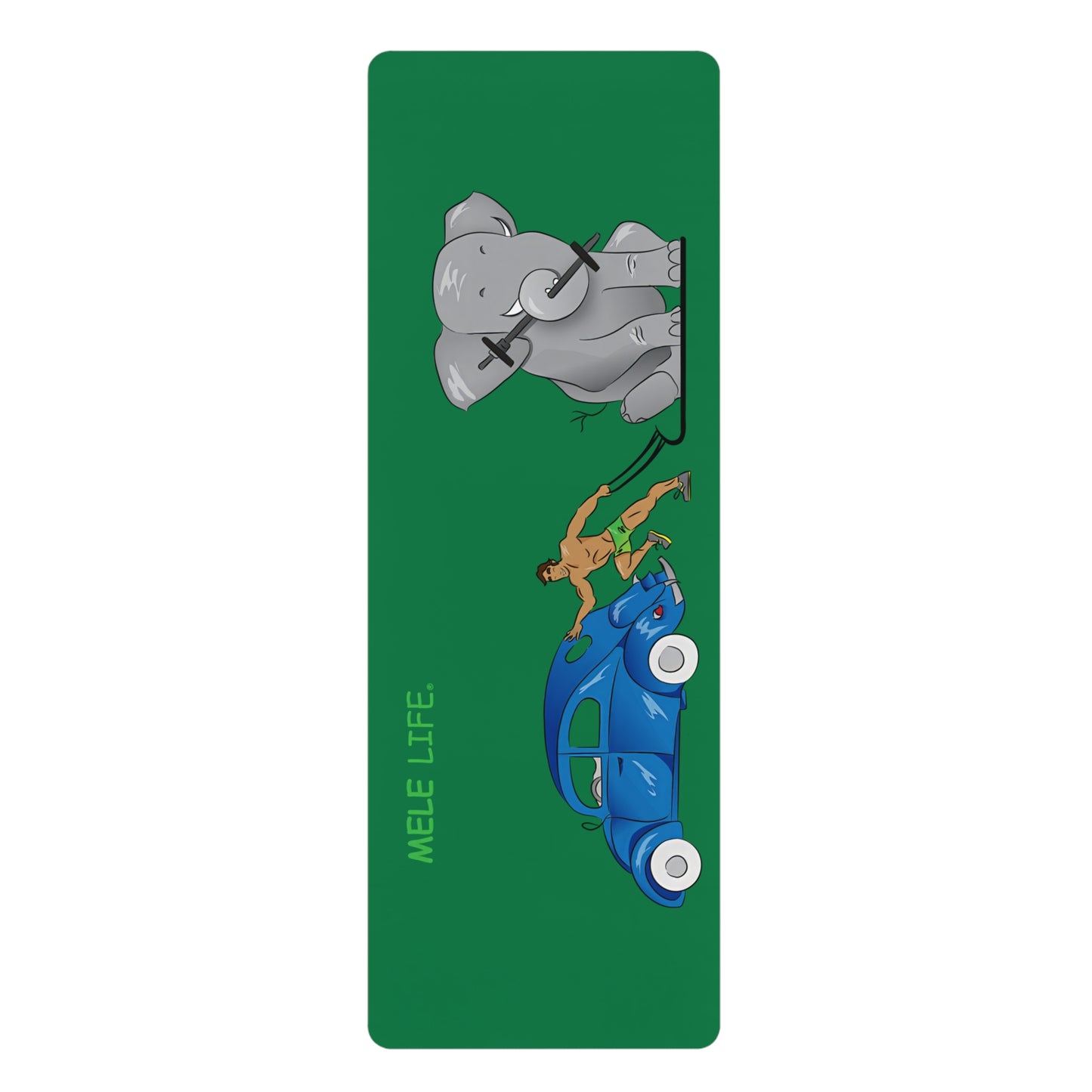 Yoga Mat - Strong brown man  (green mat)