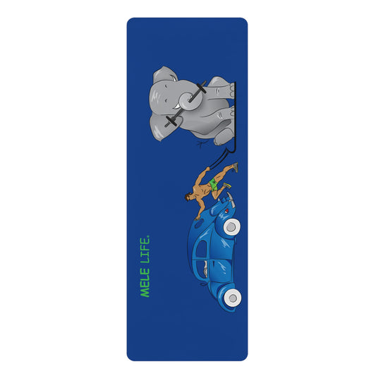 Yoga Mat - Strong brown man  (blue mat)