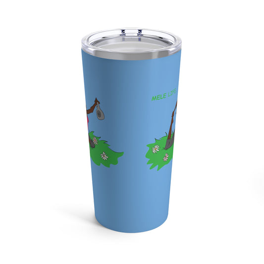 Tumbler 20oz - Yoga Lady2   (light blue)