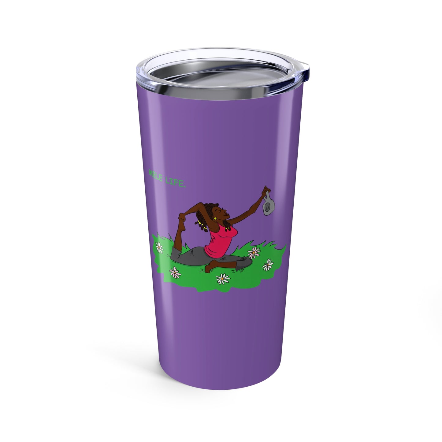 Tumbler (20oz) - Yoga Lady 2  (purple)