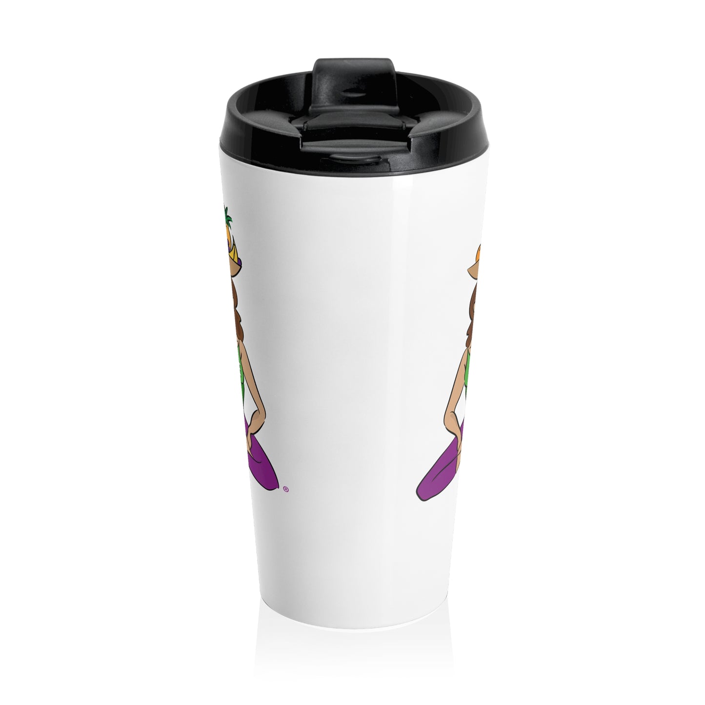 Travel Mug (15oz) - Yoga Lady 1  (white)