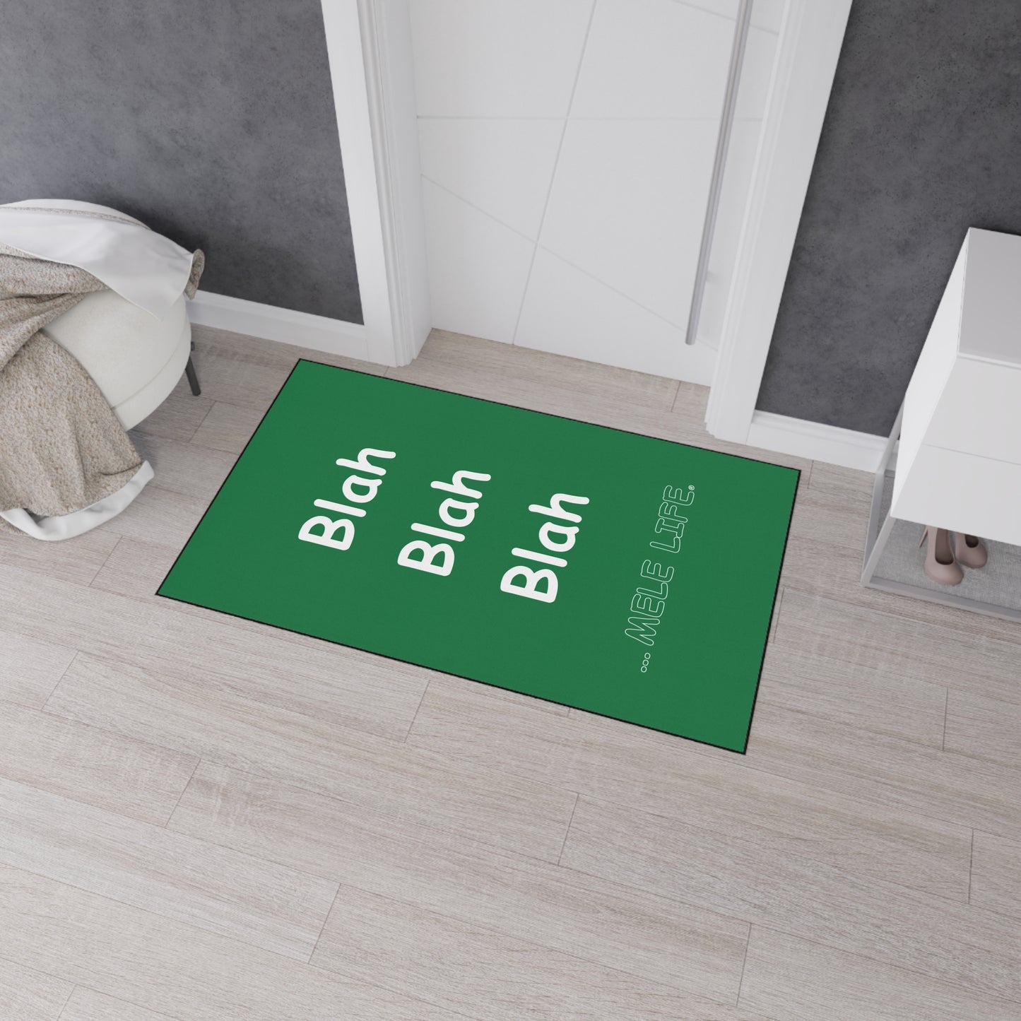 Floor Mat - Blah Blah Blah   (green)
