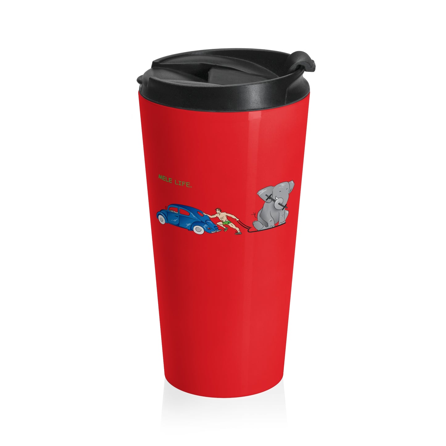 Travel Mug (15oz) - Strong White Man  (red)