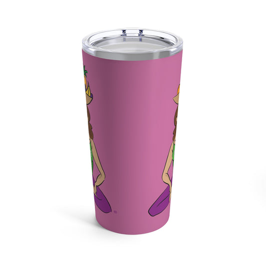 Tumbler 20oz - Yoga Lady1   (pink)