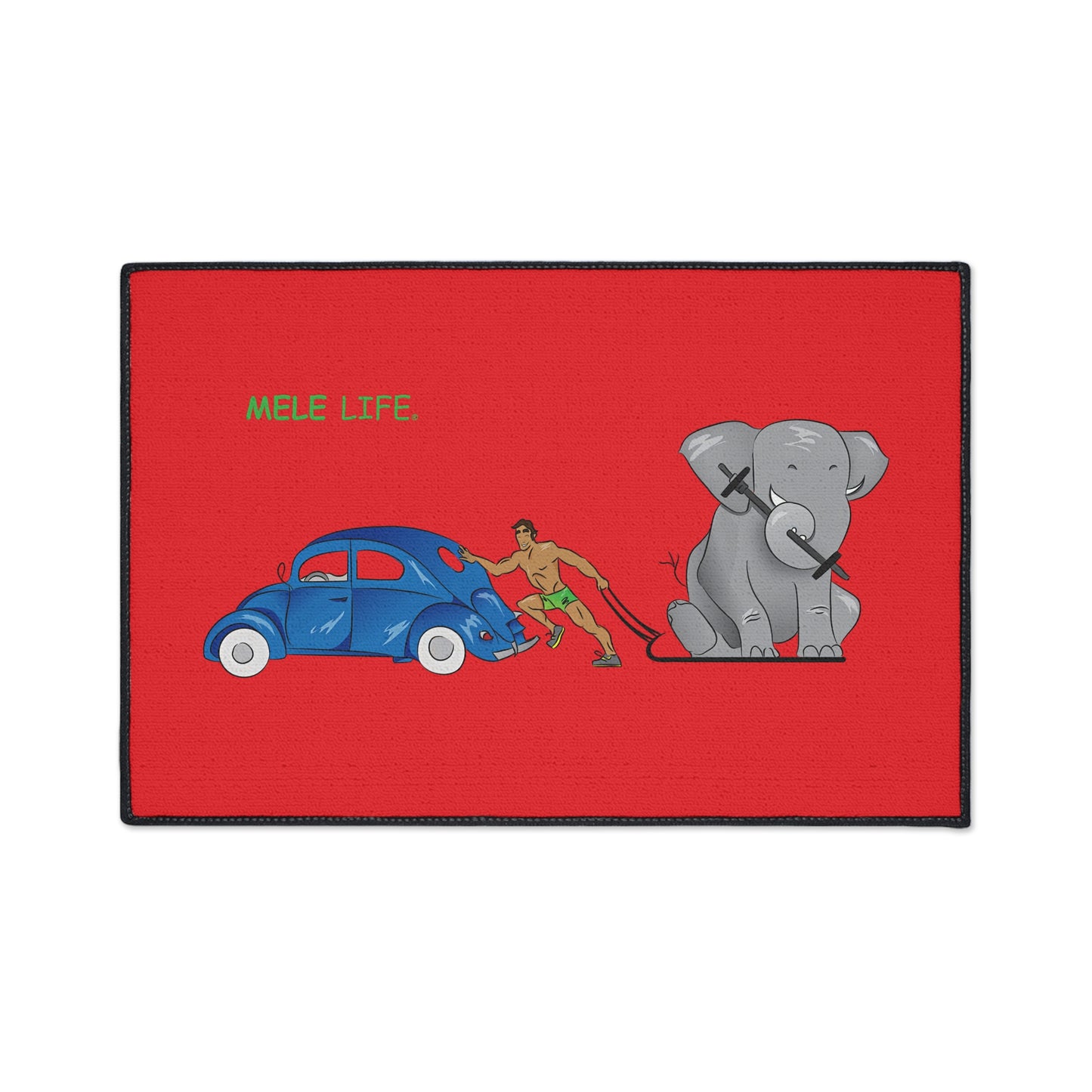 Floor Mat - Strong Brown Man  (red)