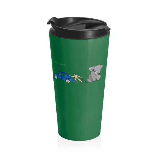 Travel Mug (15oz) - Strong White Man  (green)