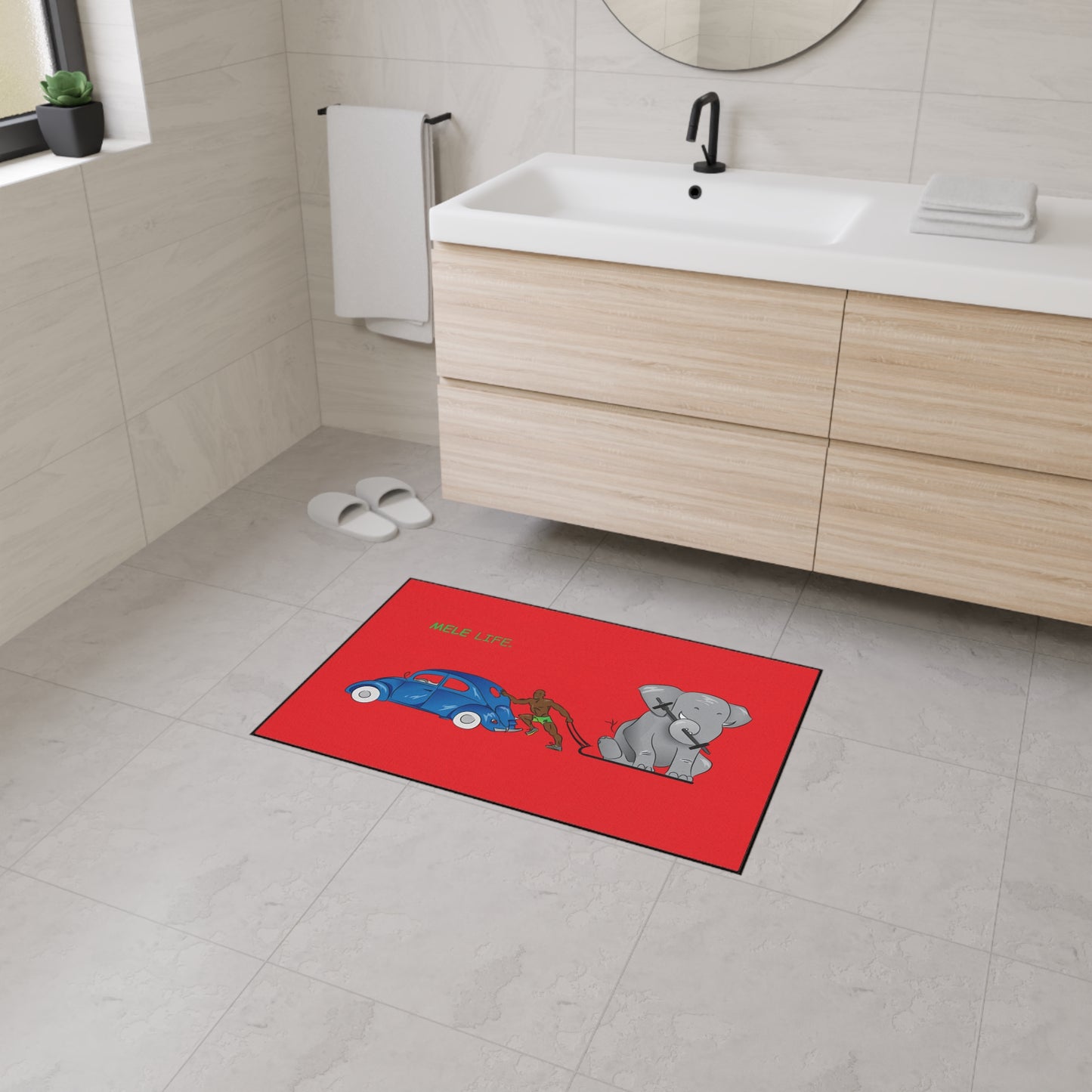 Floor Mat - Strong Black Man  (red)
