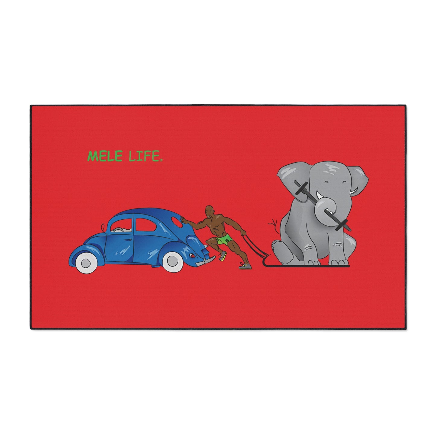 Floor Mat - Strong Black Man  (red)