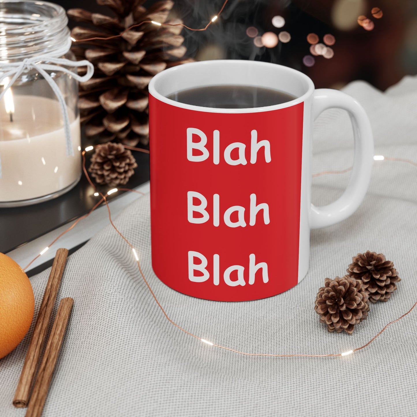 Coffee Mug (11oz/15oz) - Blah Blah Blah  (red)