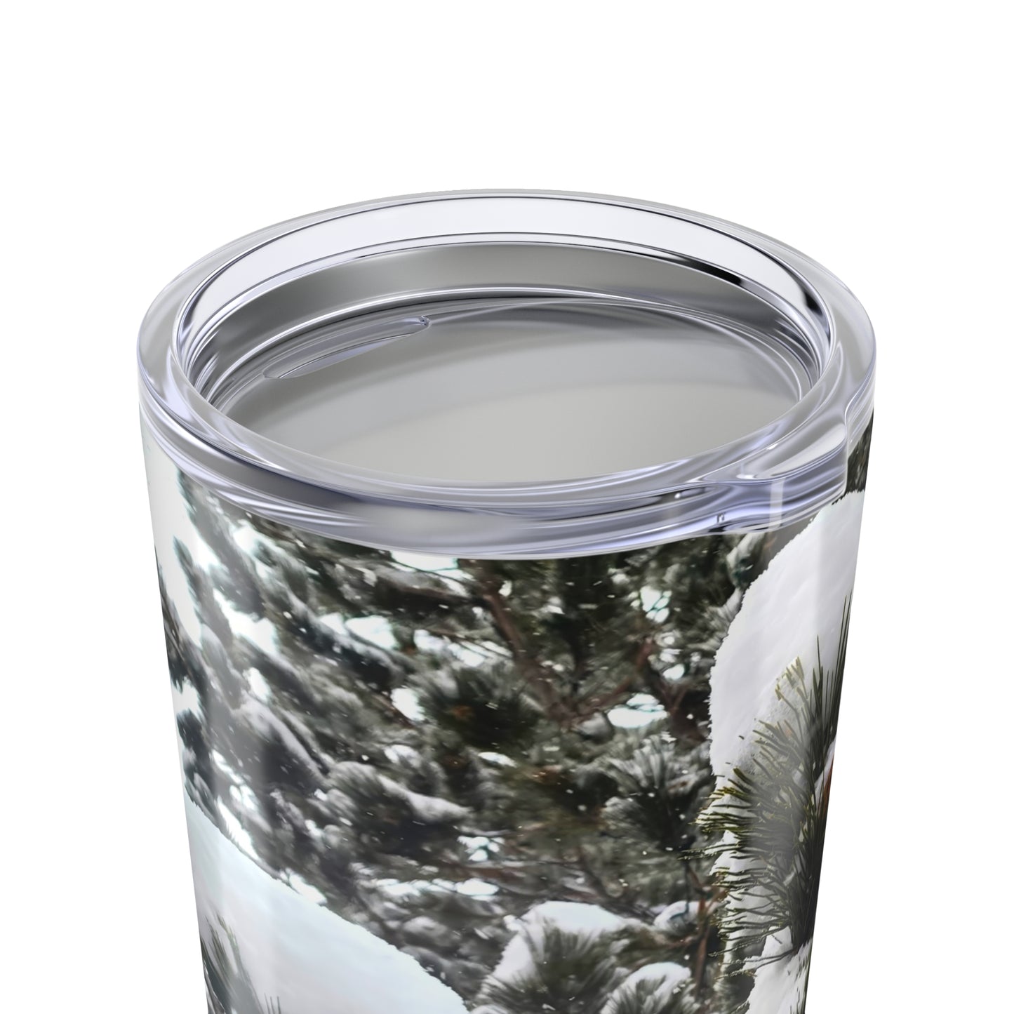 Tumbler (20oz) - Pine Cones with snow