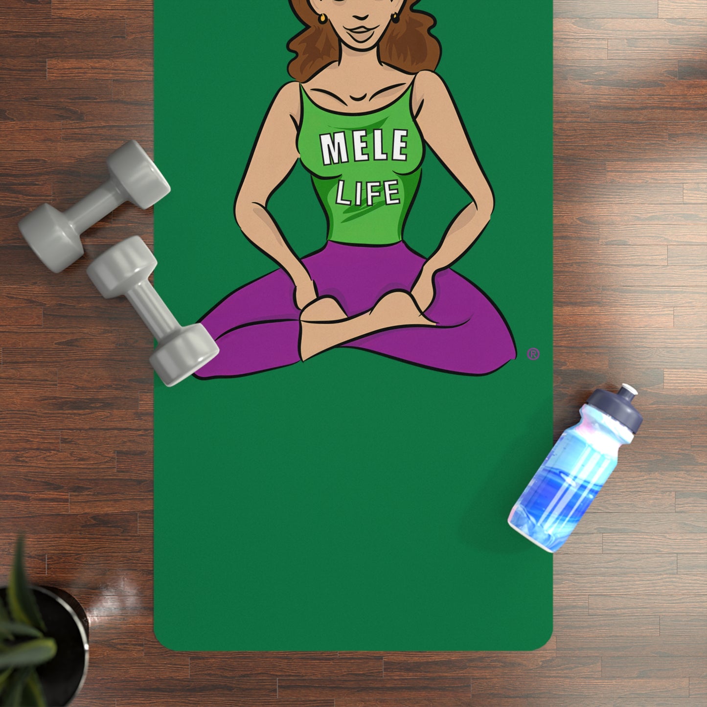 Yoga Mat - Yoga Lady1   (green mat)