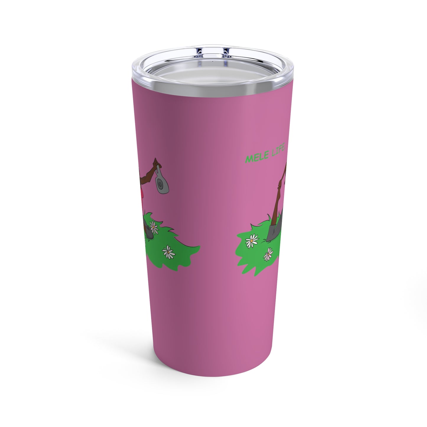 Tumbler 20oz - Yoga Lady2   (pink)