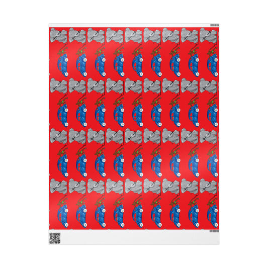 Wrapping Paper - Strong black man   (red paper)