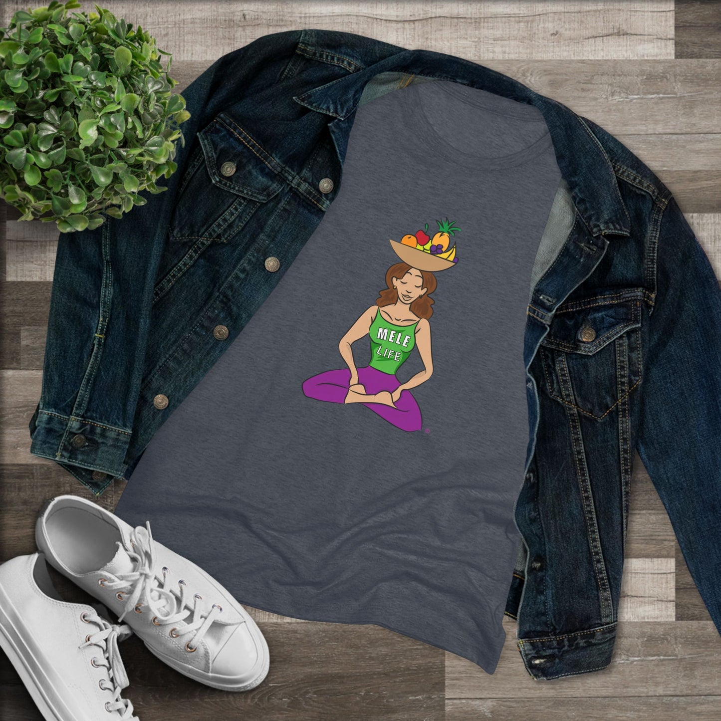 Women's Triblend Tee - Yoga Lady 1
