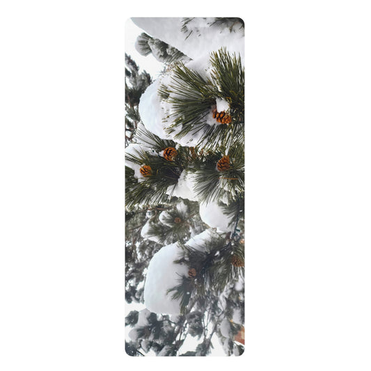 Yoga Mat - Pine Cones with fresh snow