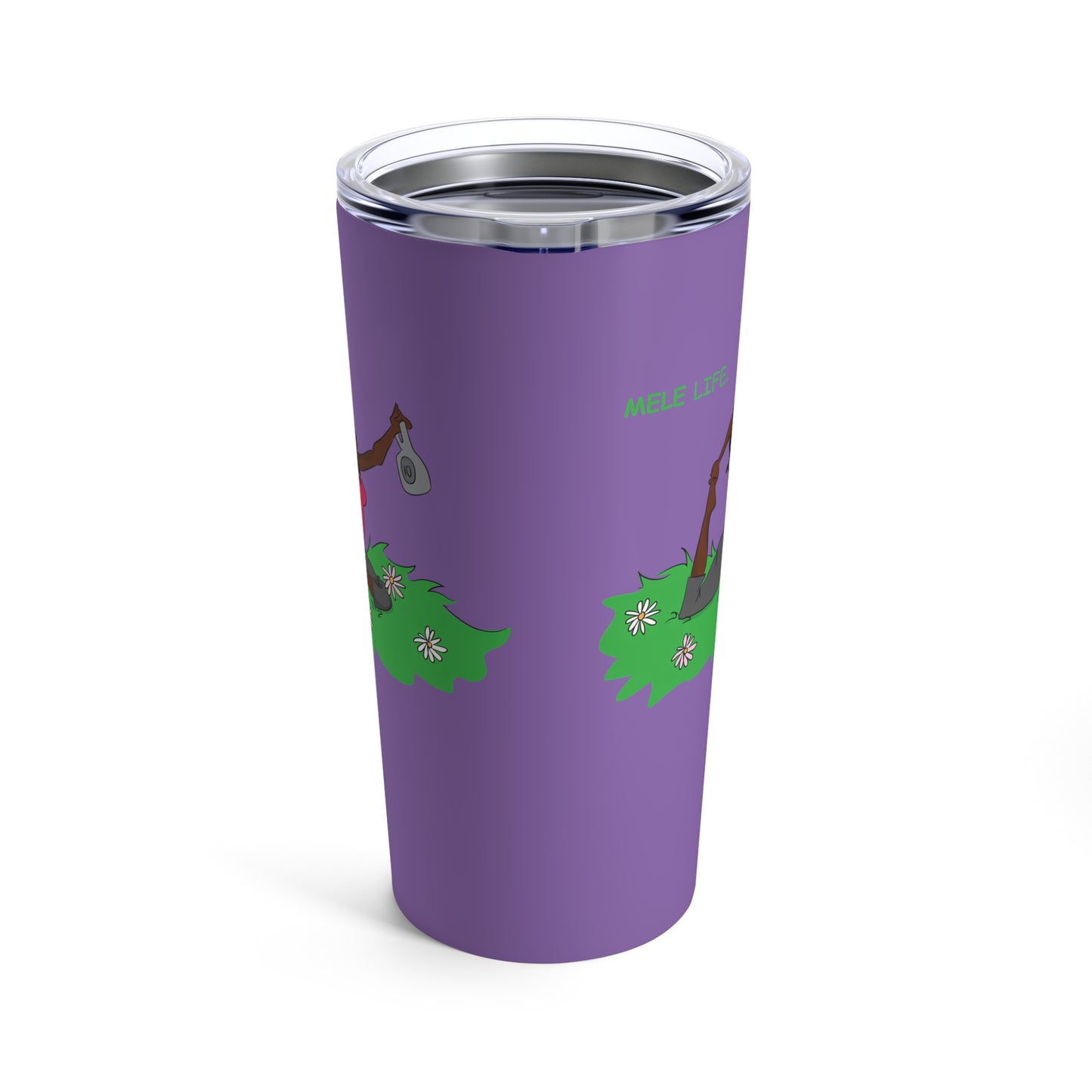 Tumbler 20oz - Yoga Lady2   (purple)