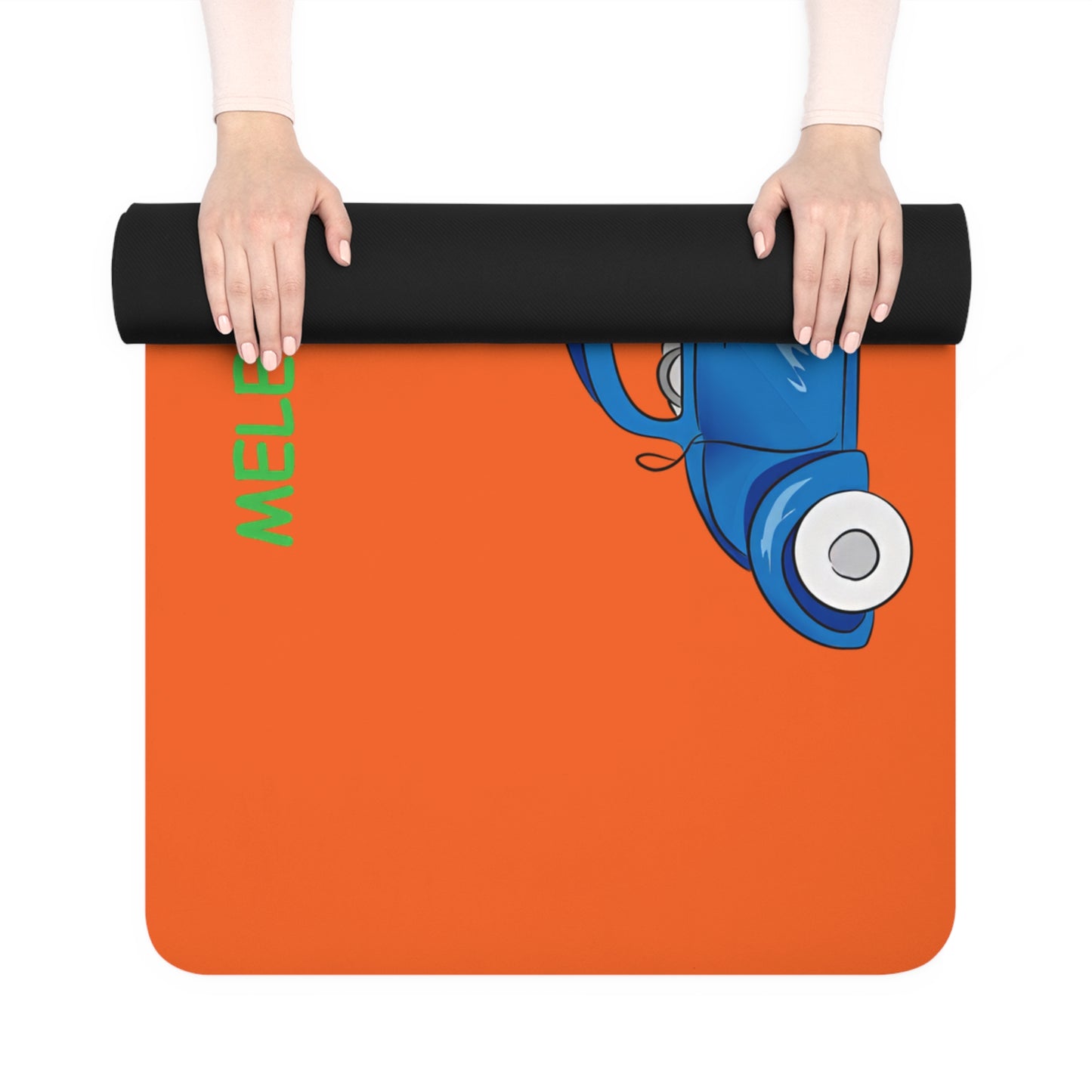 Yoga Mat - Strong brown man  (orange mat)