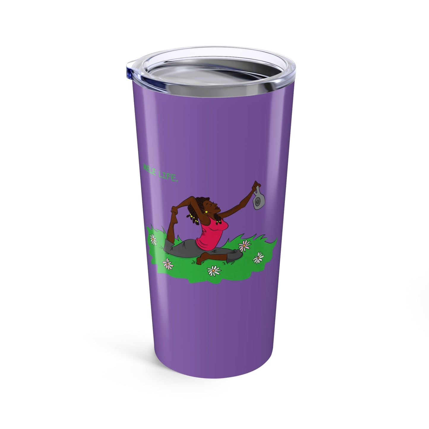 Tumbler (20oz) - Yoga Lady 2  (purple)