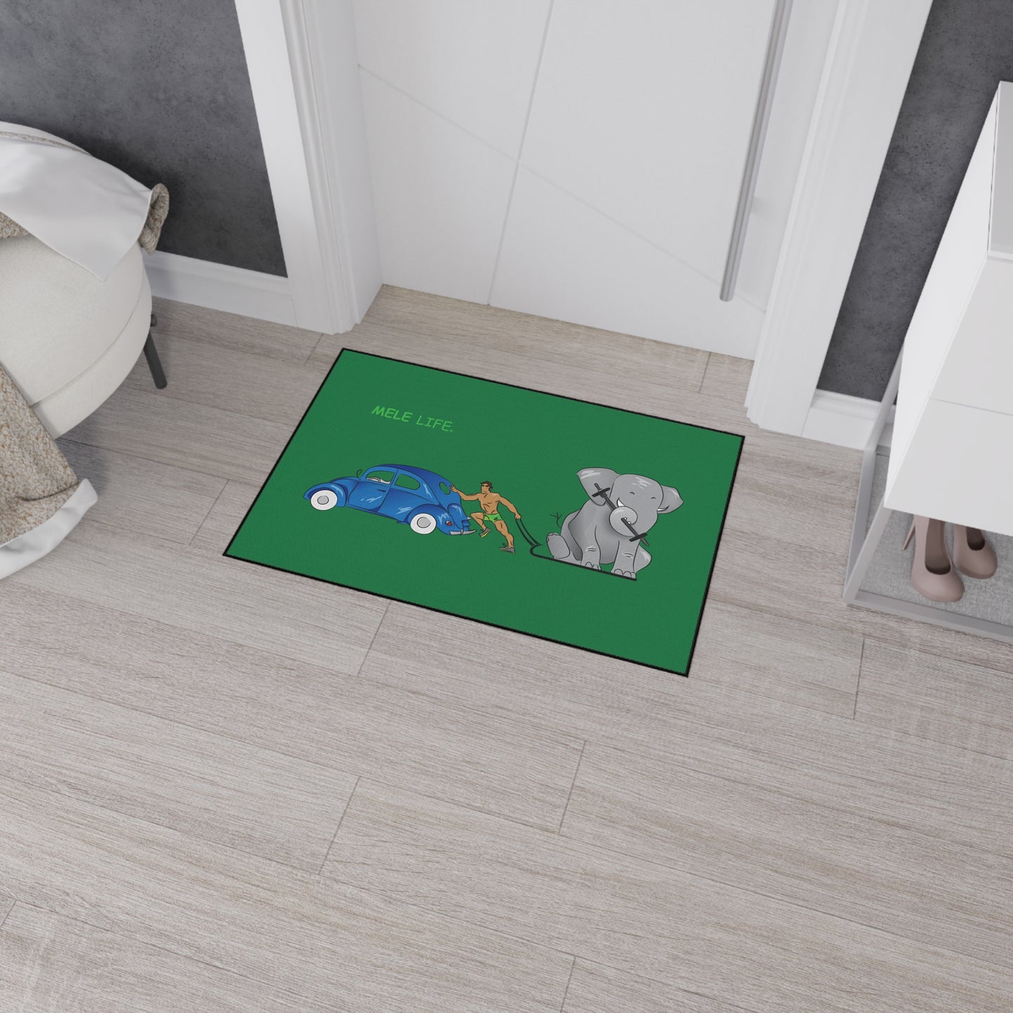 Floor Mat - Strong Brown Man  (green)