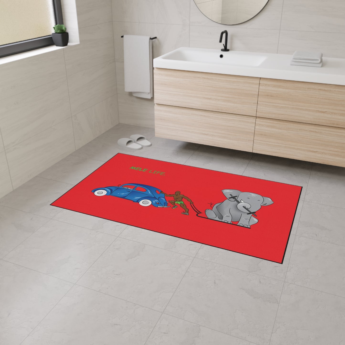 Floor Mat - Strong Black Man  (red)