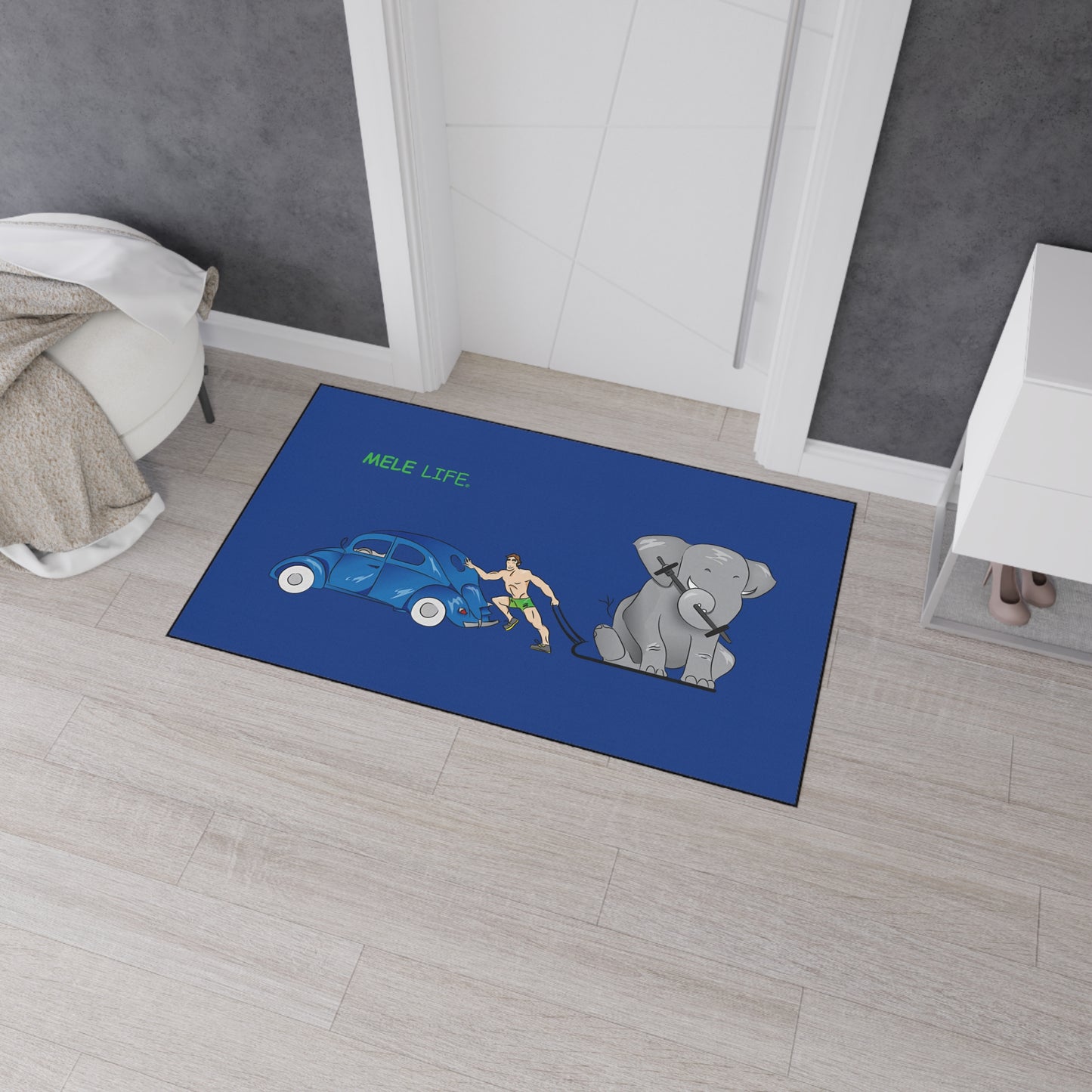 Floor Mat - Strong White Man  (blue)