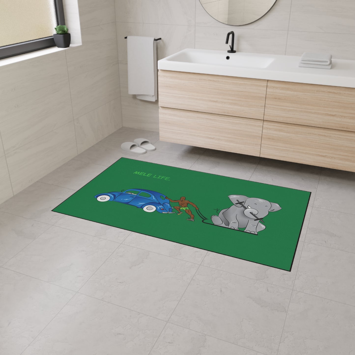 Floor Mat - Strong Black Man  (green)