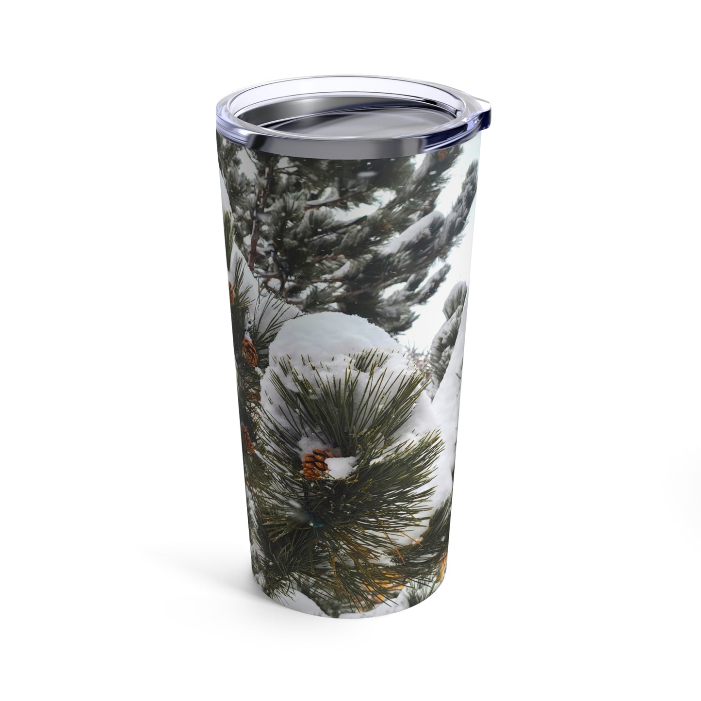 Tumbler 20oz - Pine cones with snow