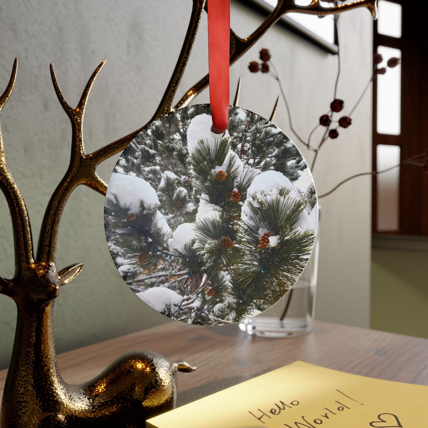 Holiday Ornament - Pine Cones in Snow