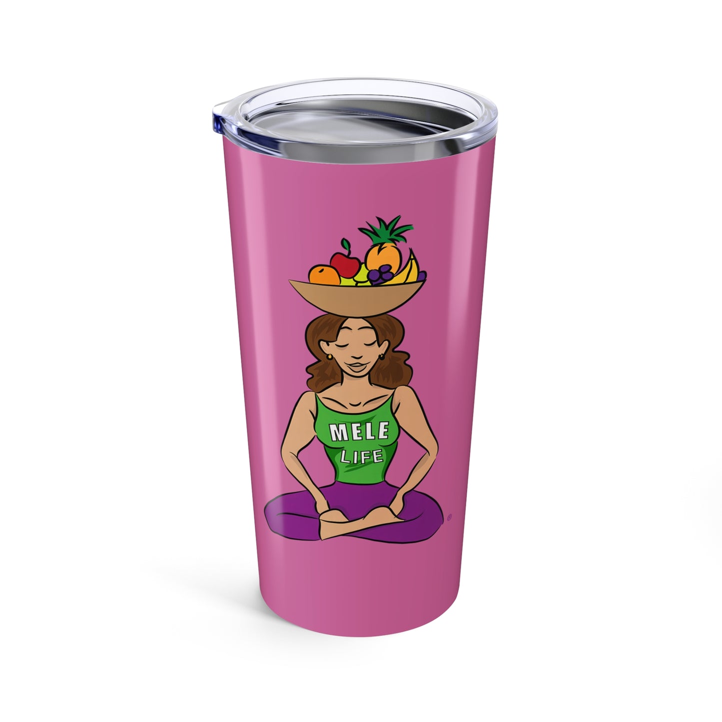 Tumbler (20oz) - Yoga Lady 1  (pink)
