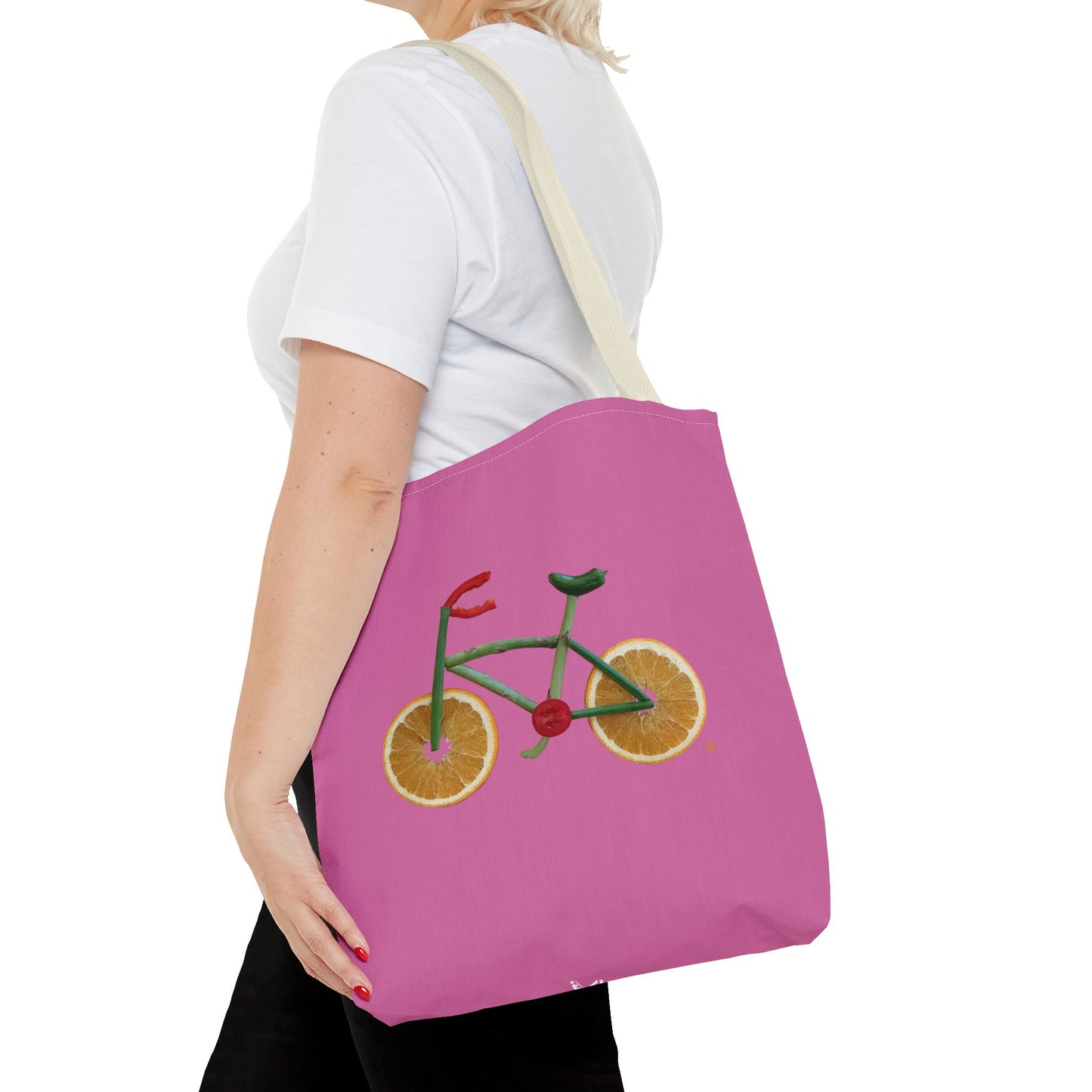 Tote Bag - Veggie Bike  (pink)