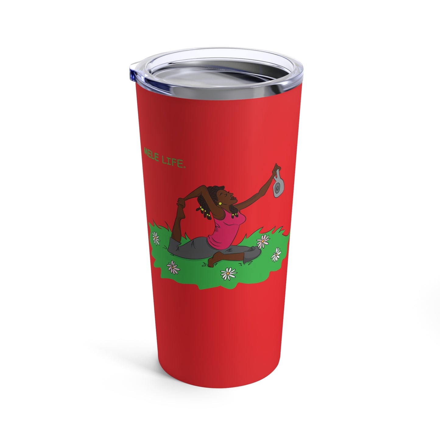 Tumbler 20oz - Yoga Lady2   (red)