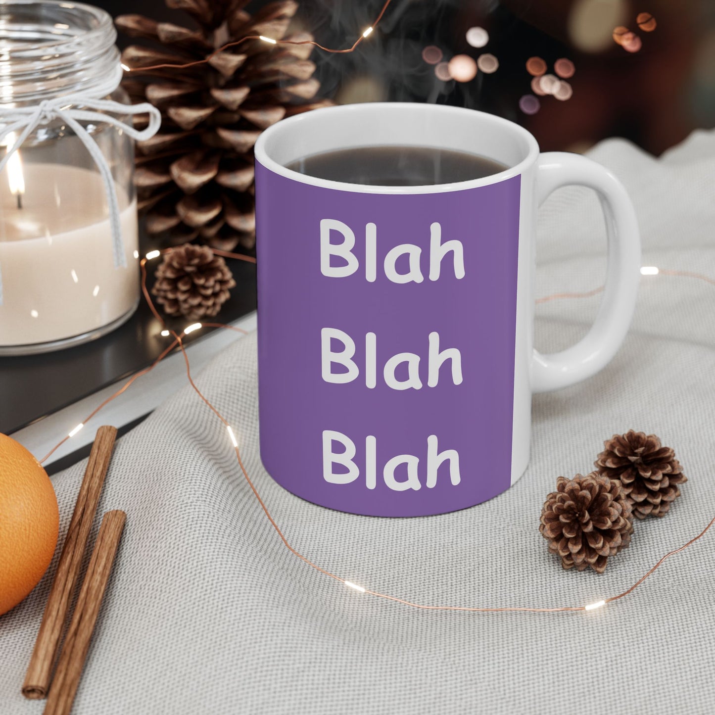 Coffee Mug (11oz/15oz) - Blah Blah Blah  (purple)