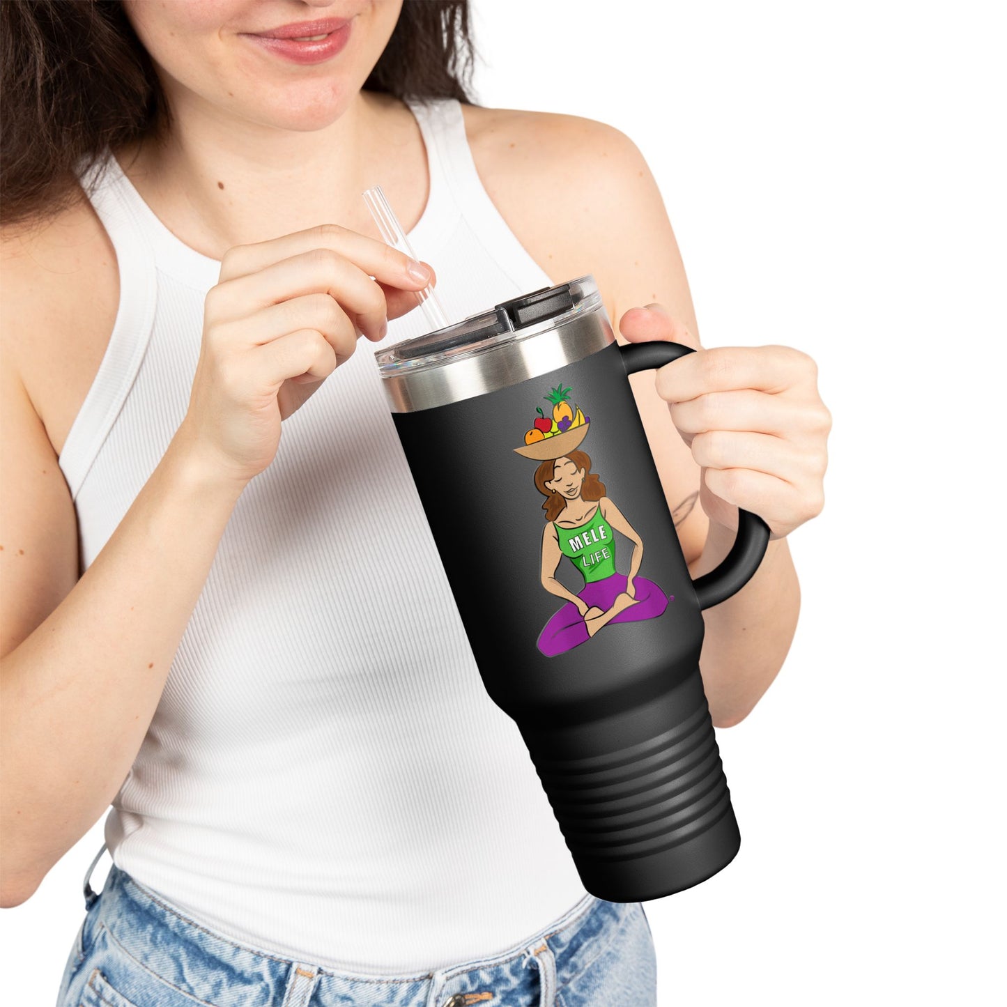 Travel Mug (40 oz) - Yoga Lady 1