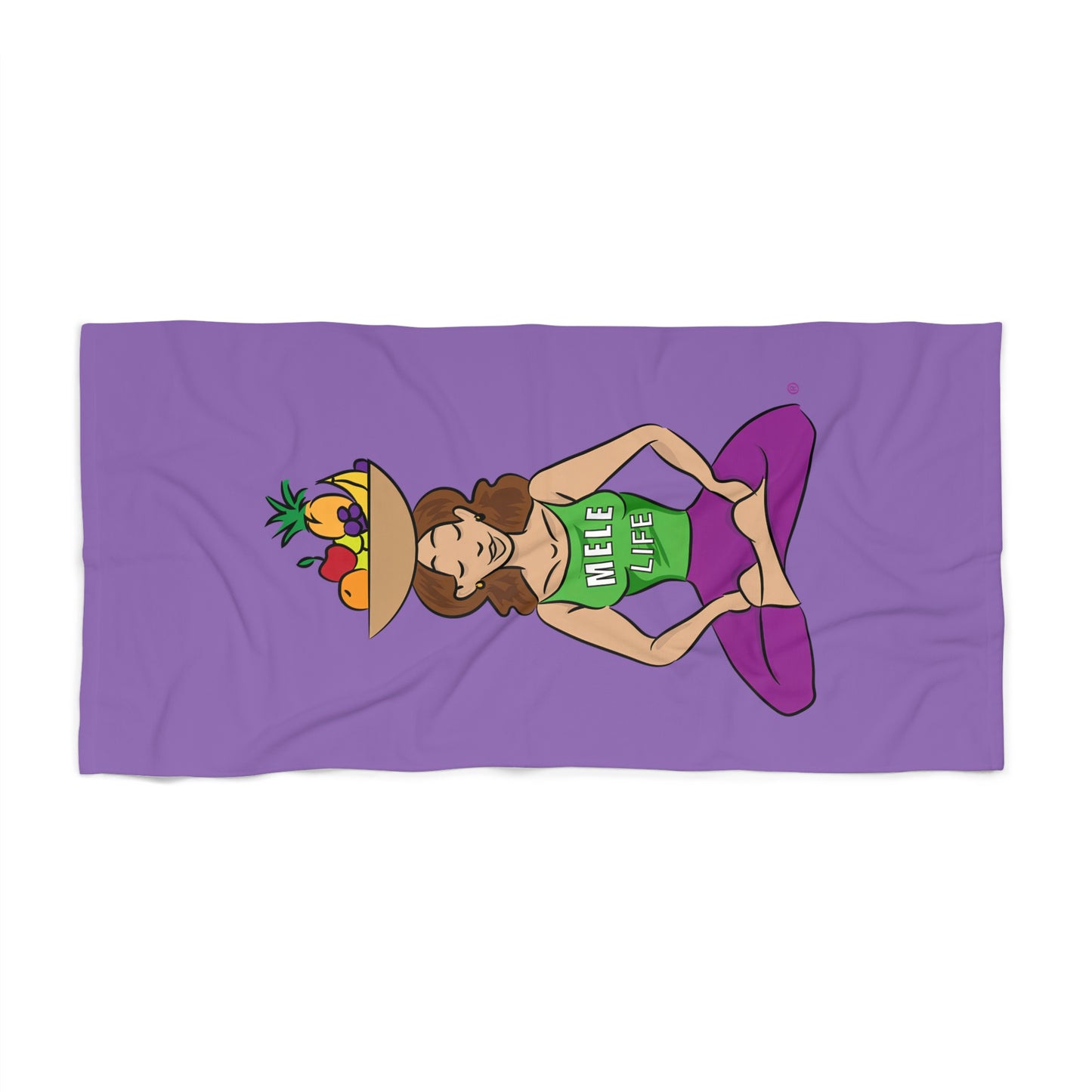 Beach, Bath & Pool Towel - Yoga Lady1  (purple)