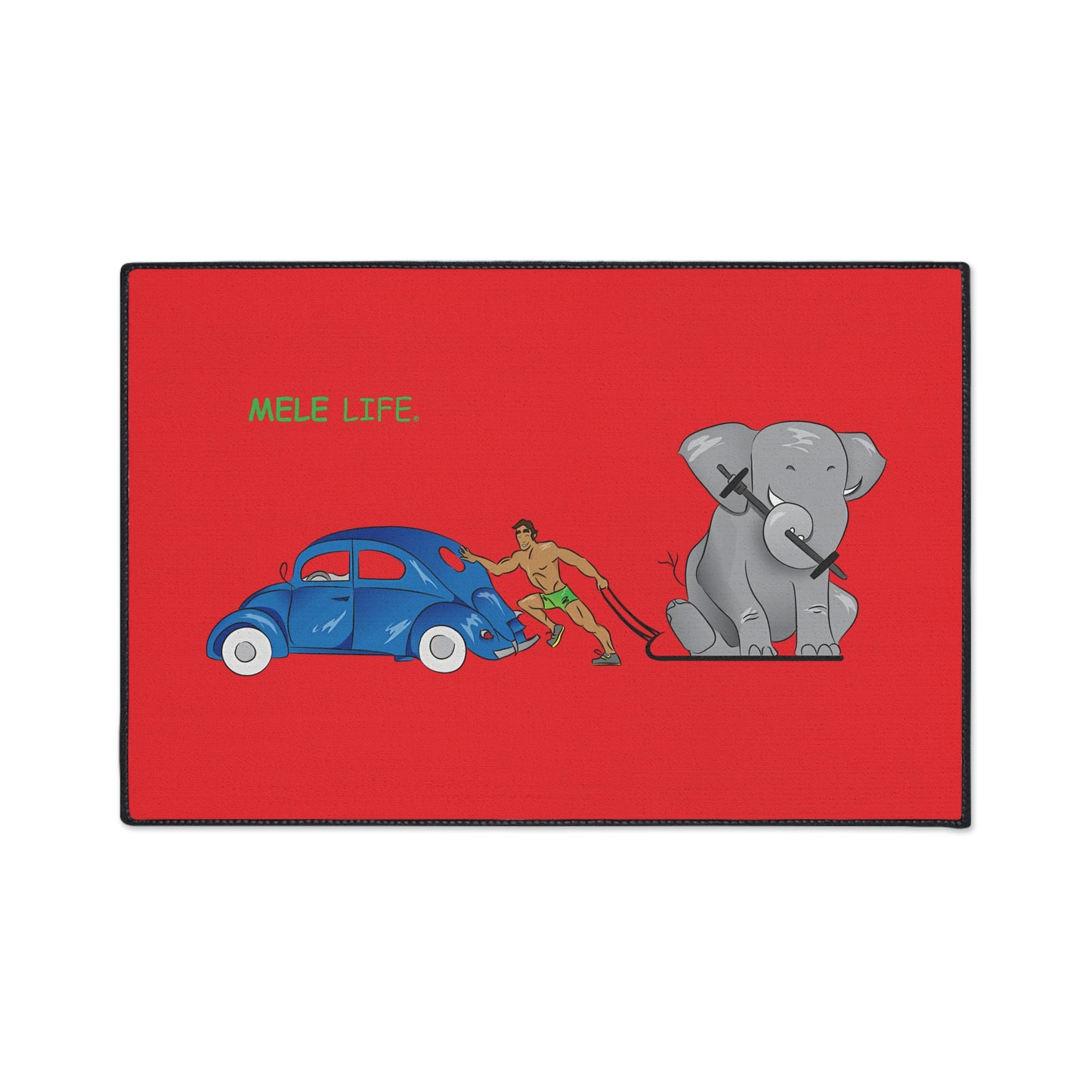 Floor Mat - Strong Brown Man  (red)