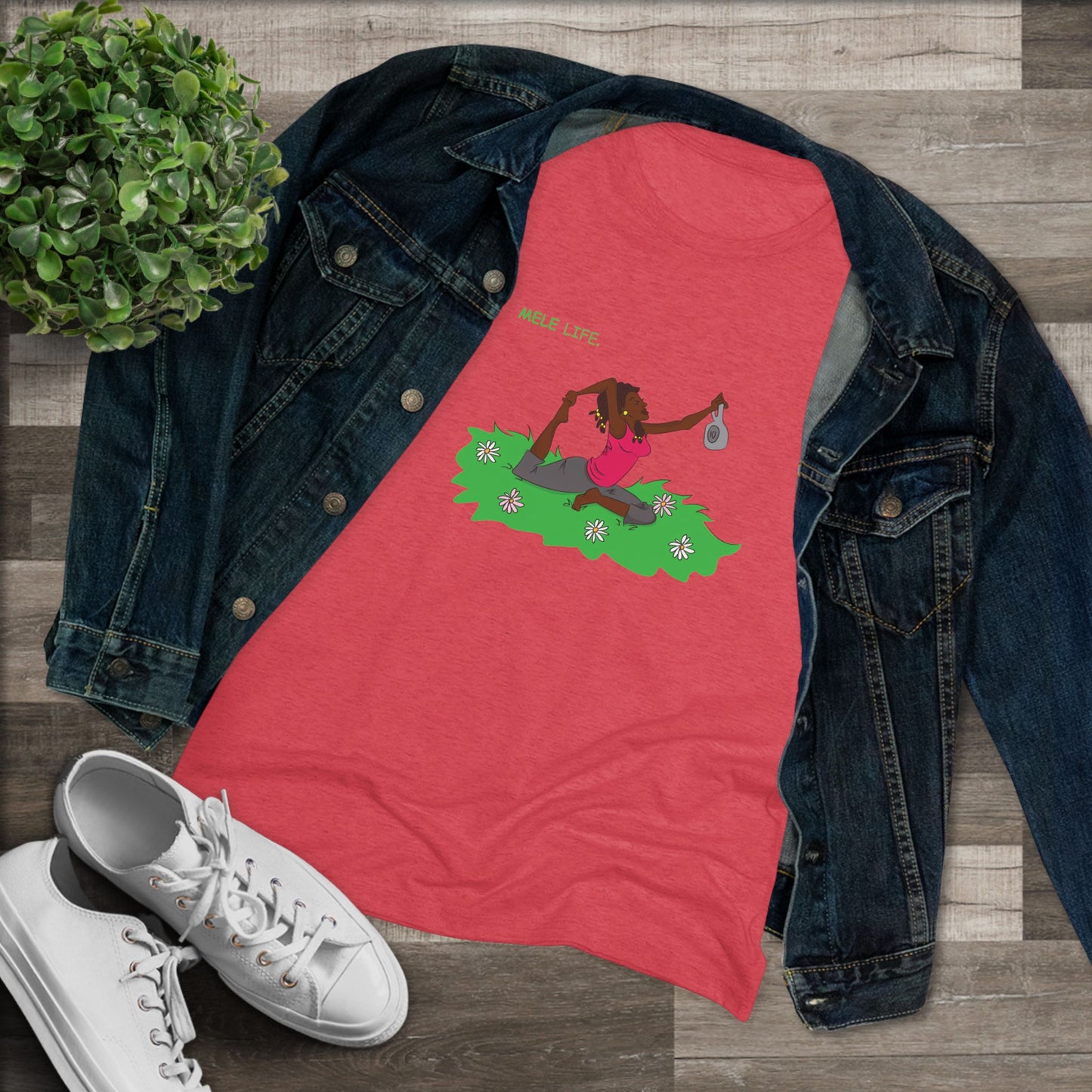 Women's Triblend Tee - Yoga Lady 2